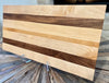 Cherry Wood, Maple and Walnut Hand Made Cutting Board 25 5/8” wide 13” tall and 3/4” thick board