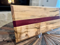 Purple Heart and Ambrosia Maple Cutting Board. 29 9/16” wide 11” tall and 3/4” thick XL Board BBQ Board