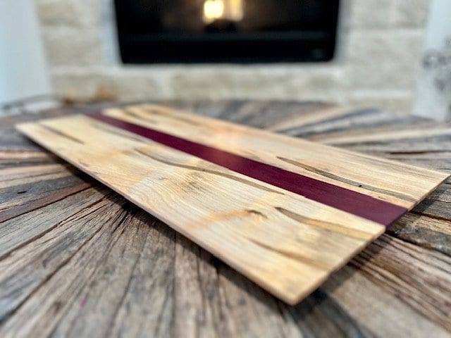 Purple Heart and Ambrosia Maple Cutting Board. 29 9/16” wide 11” tall and 3/4” thick XL Board BBQ Board