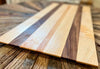 Cherry Wood, Maple and Walnut Hand Made Cutting Board 25 5/8” wide 13” tall and 3/4” thick board